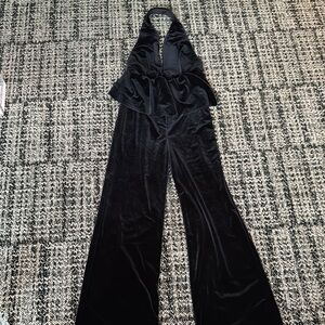 Bev and bridge velvet Elegant Black Halter Jumpsuit